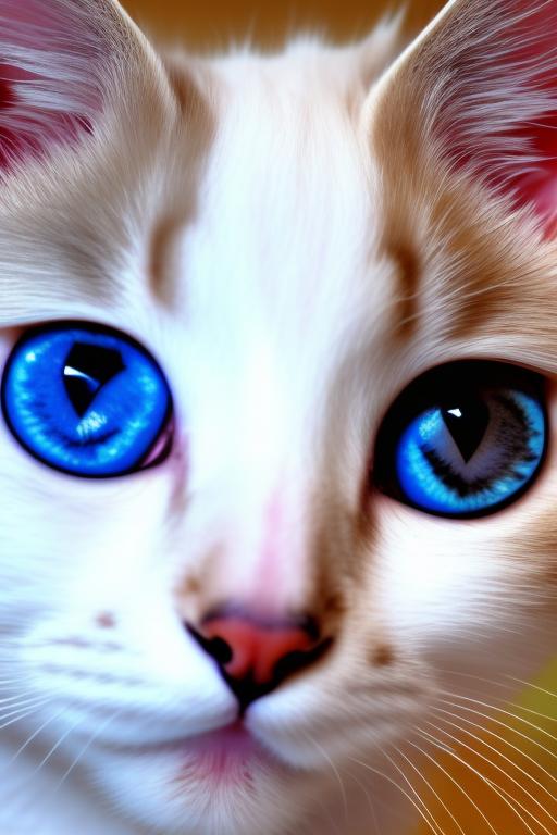 white cat with blue eyes
